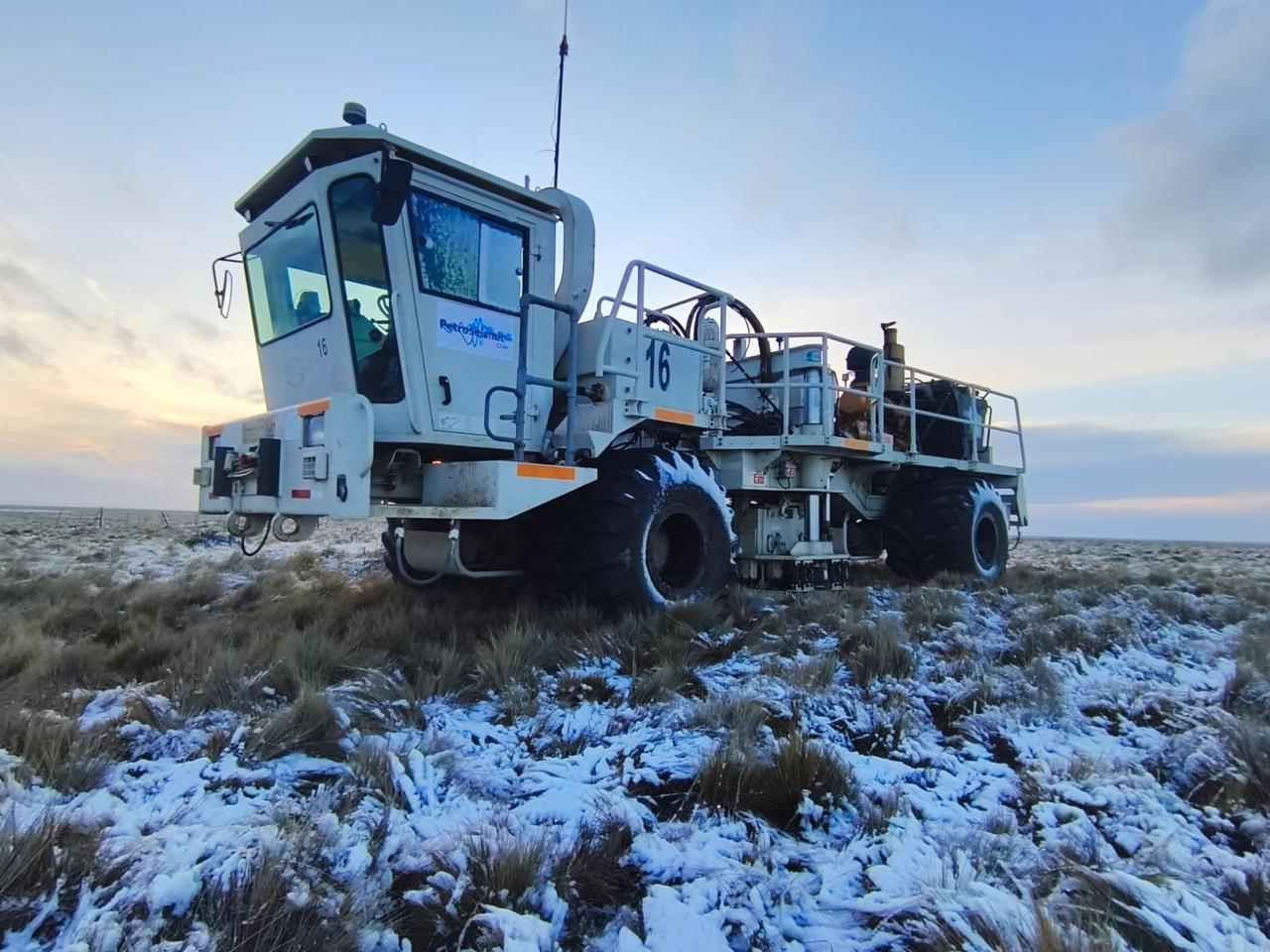 Vibrador Nomad 65 sobre la nieve